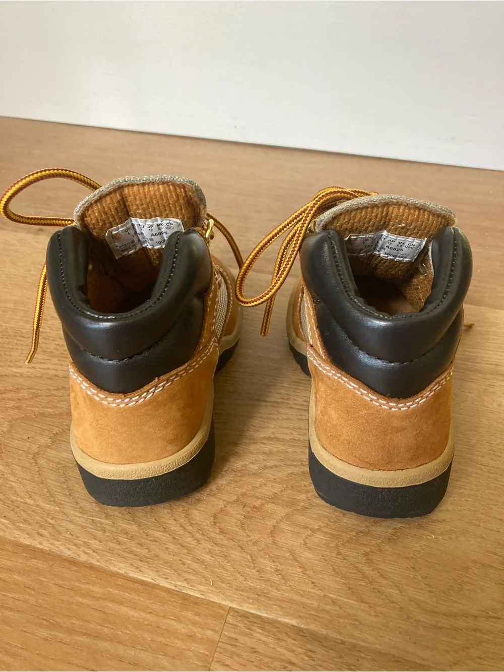 Timberland Kids Tan Suede and Khaki Hiking Boots with Gold Hardware